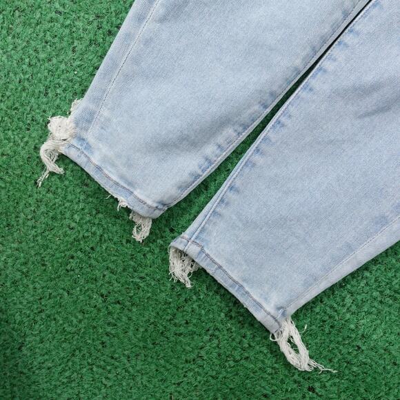 American Eagle Jeans Womens 8 Light Wash Curvy Hi Rise Jegging Ripped Stretch - Picture 4 of 11